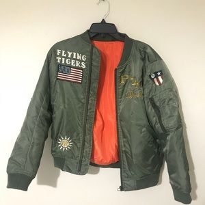 Patched Bomber Jacket (Green)
